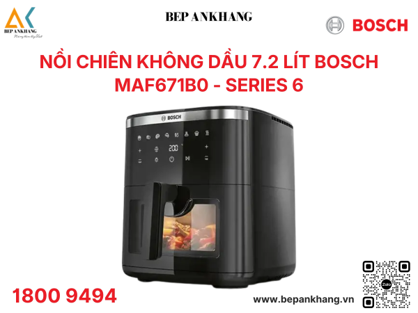 Nồi chiên không dầu 7.2 lít Bosch MAF671B0 - Series 6